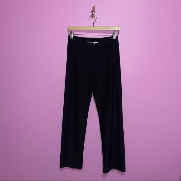 Nike Pants Women's Size Small Black Straight Leg Sleek Zip Front Stretch Vintage - Picture 2 of 8